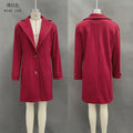 Cross-Border 2026 Autumn And Winter New Retro Casual Style Mid-Length Lapel Coat Women's Woolen Coat