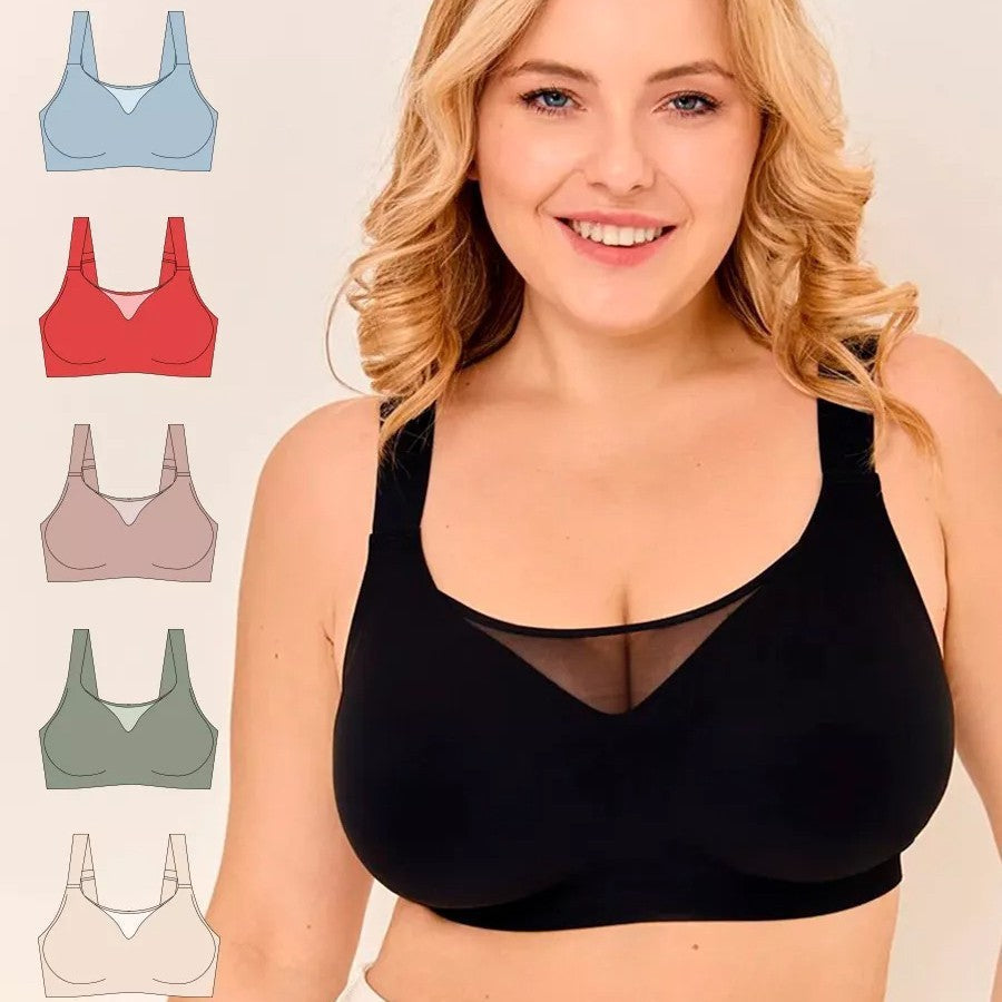 Seamless Large Bust Friendly Push Up Bra With Underarm Control Wireless Jelly Gel Padded Womens Lingerie
