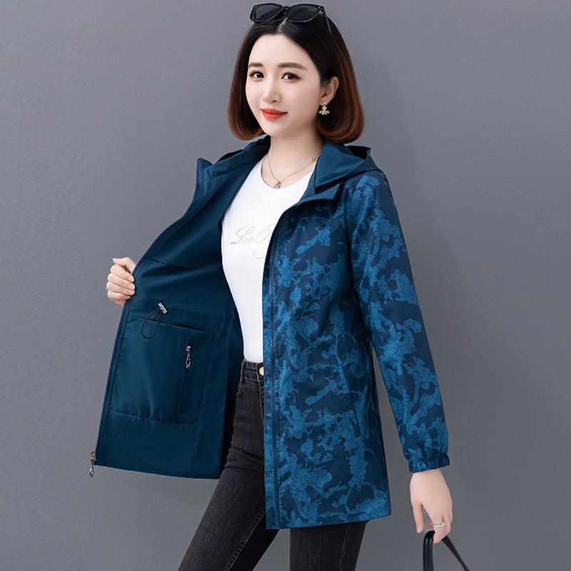 Women's Casual Reversible Short Hooded Jacket