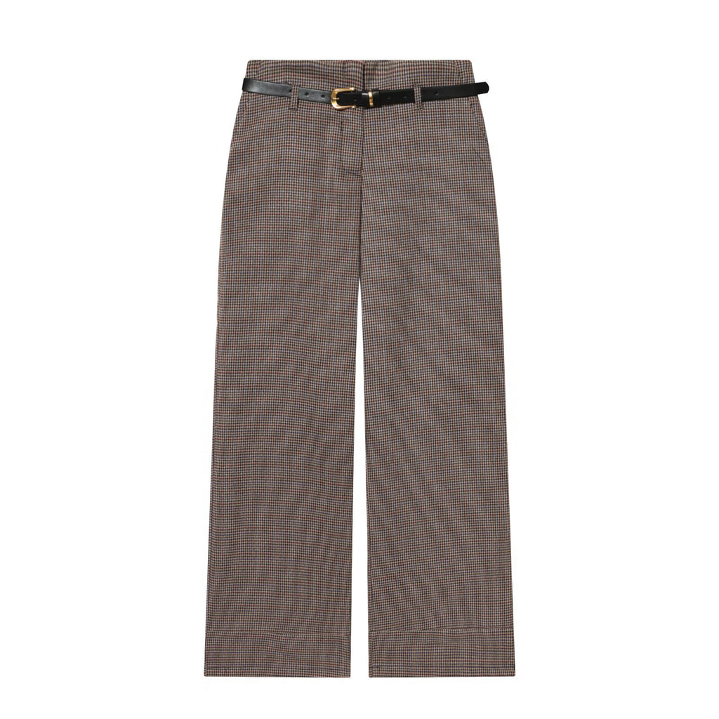 Women's High-waisted Straight-leg Trousers With A Belt