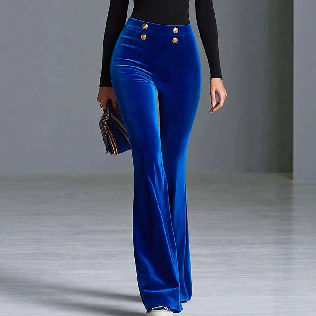 Velvet Wide-leg Womens Pants That Are Figure-flattering