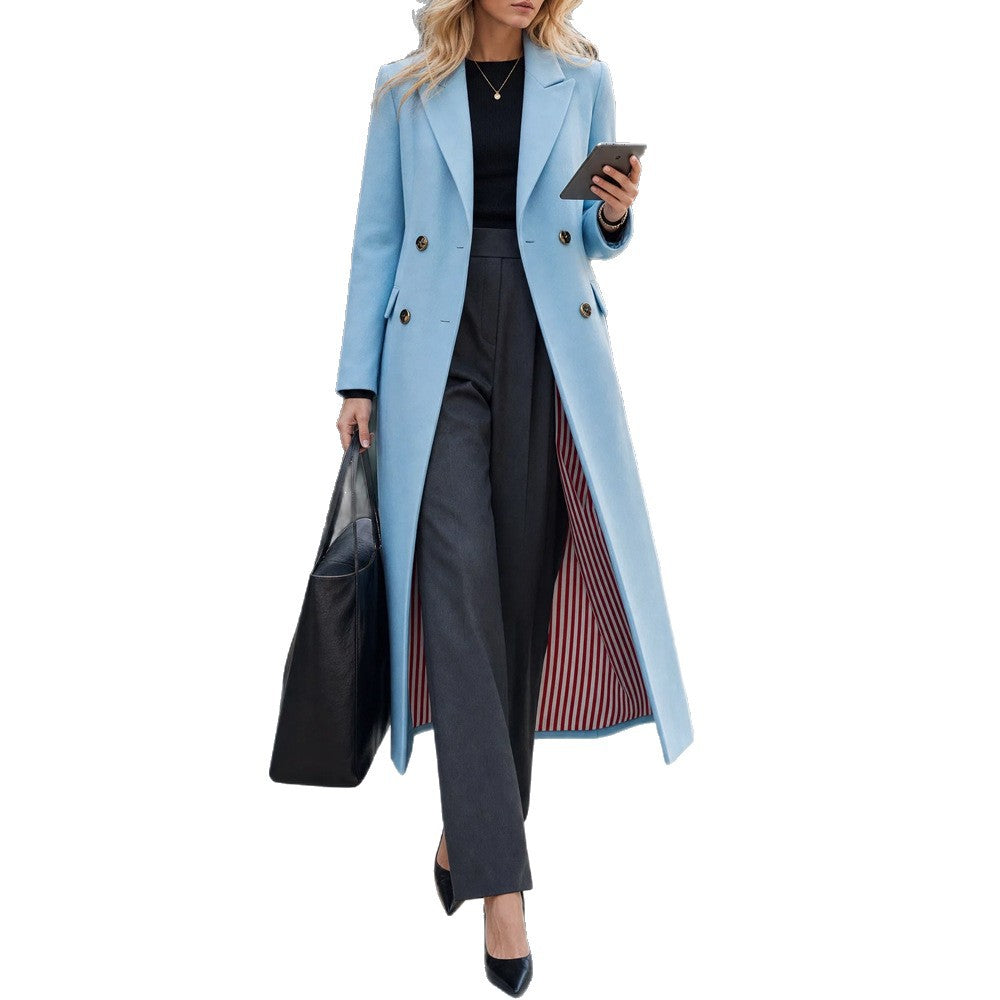 2026 Autumn And Winter New European And American Cross-border Foreign Trade Independent Station Double-breasted Women's Coat Temperament Fashion Casual Coat