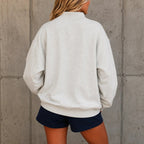 Women's Embroidered Letter Crewneck Long-sleeve Sweatshirt