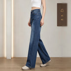 Women's High Waist Dark Wash Flared Jeans, Classic Stretch Denim Bootcut Trousers