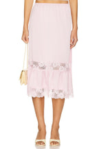 Resort-style Everyday Personality Lace-trimmed Patchwork Midi Skirt