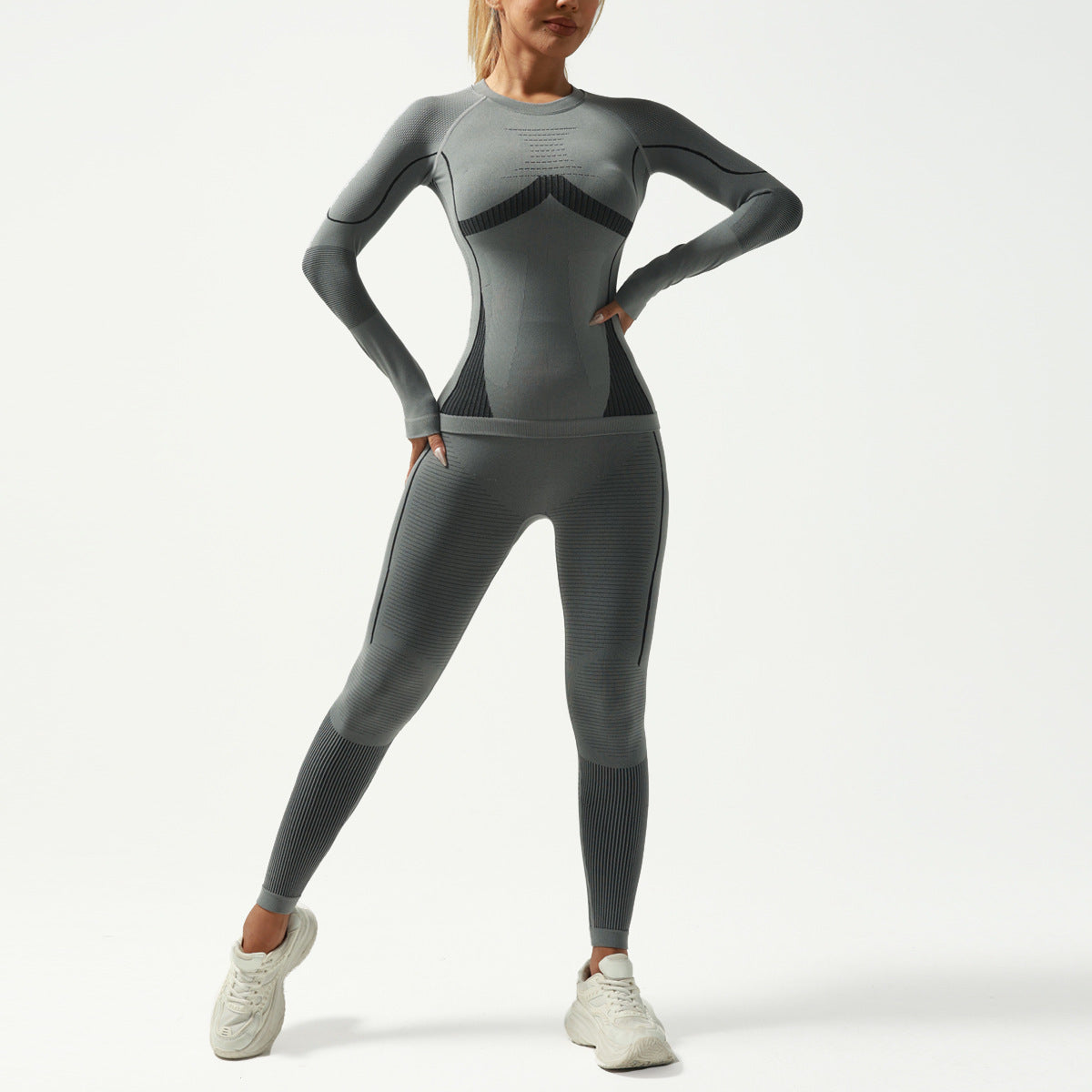 Cross-Border Autumn And Winter Moisture-Wicking Ski Clothing Seamless Training Warm Ski Quick-Drying Intimates Suit Fitness Sportswear
