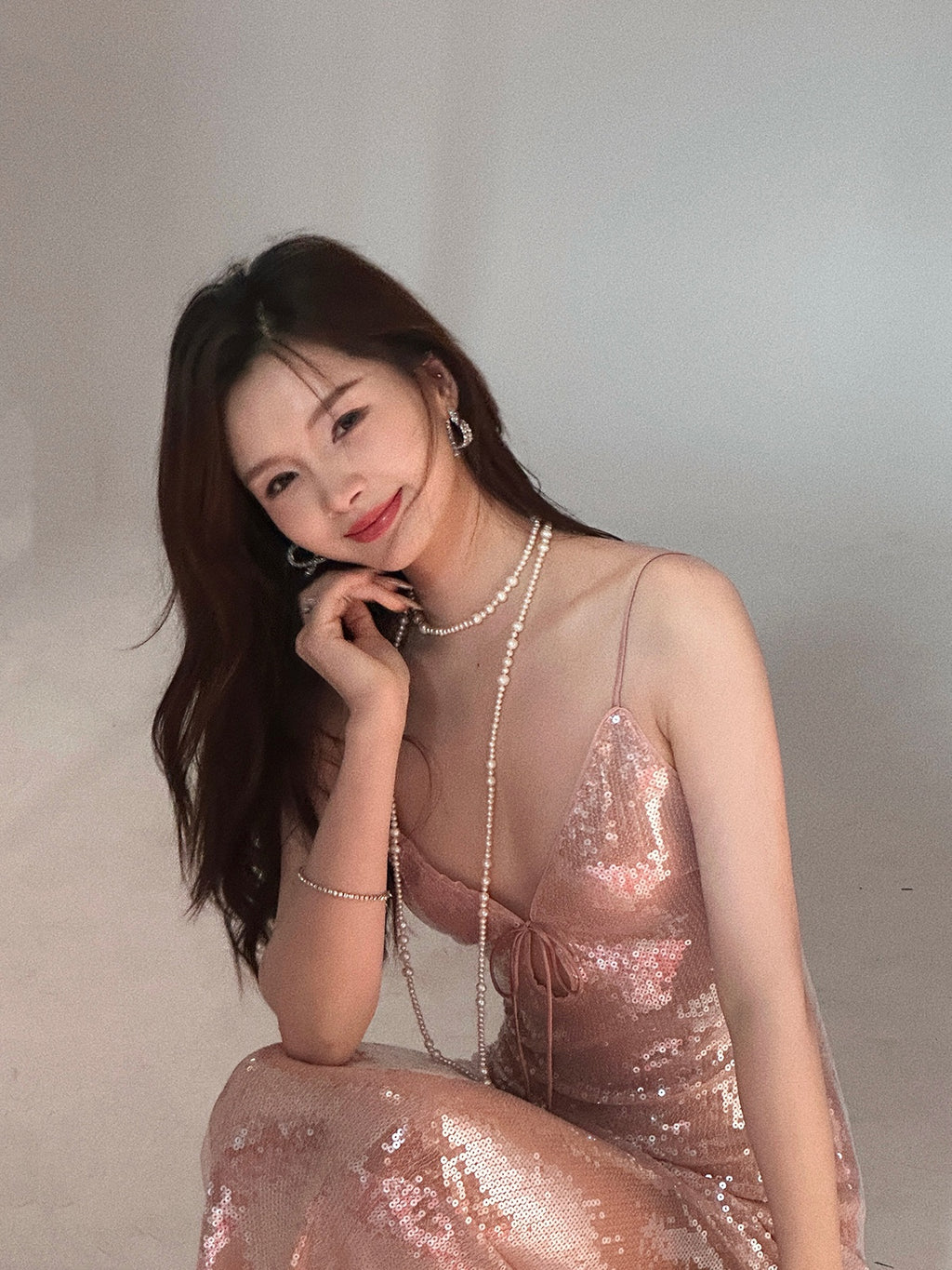 New Nude And Champagne Sequined Strappy Top