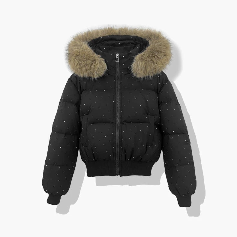 Korean-style Loose-fitting Cotton-padded Coat Thickened And Warm With A Hood