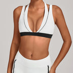 Color-block Halter Yoga Bra Back-slimming Tight-fitting Sports Underwear