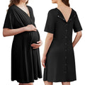 Breathable V-neck Maternity Nursing Modal Dress
