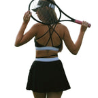 Womens Deep V-Neck Contrasting-Color Back-Cheerful Strap Bra