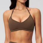 New Brushed Yoga Wear Women's Halter Neck Bra Shockproof Running Sports Fitness Quick-Drying Yoga Bra 5555