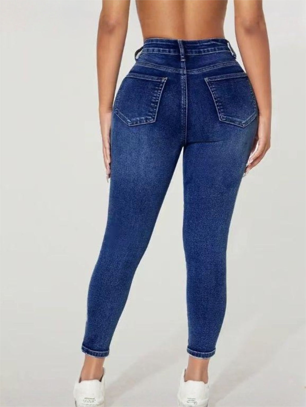 Women's Thermal Fleece Lined Jeans High Waist Stretch Skinny Denim Pants Warm Winter Casual Blue Jeans US Stock