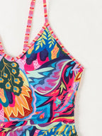 Womens Sexy Backless Strap One-piece Swimsuit