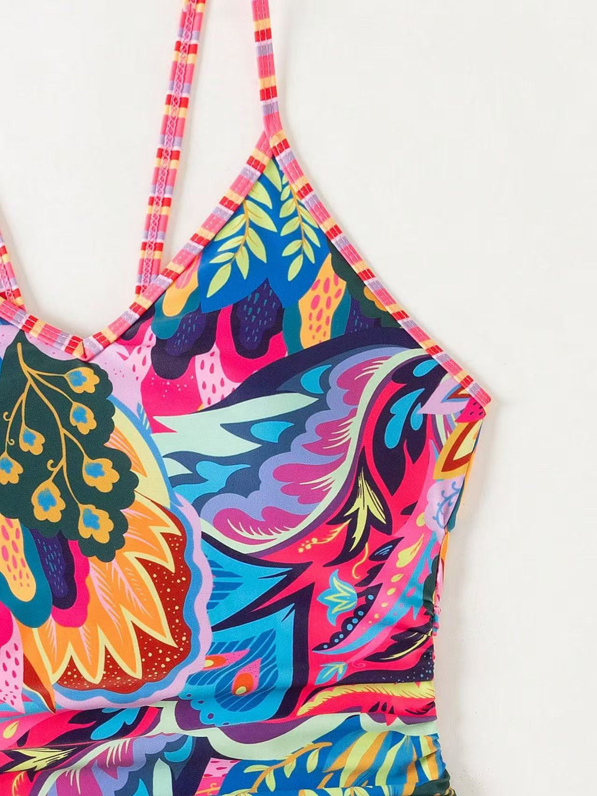 Womens Sexy Backless Strap One-piece Swimsuit