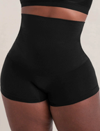 Women High Waist Shapewear Shorts, Silicone Gripper Dots Tummy Control Butt Lifting Boyshort Shaper