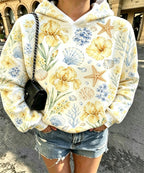 Women Cherry Bow Gingham Print Oversized Hoodie, Long Sleeve Casual Pullover Sweatshirt