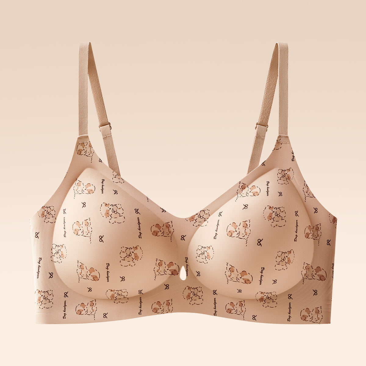 French Country Floral Leopard Print Seamless Soft Cup Underwire Push Up Bra - Firm Support Anti Sagging Lingerie for Women